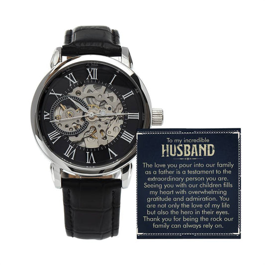 To My Husband Openwork Watch-[Heartfelt Family Gift]