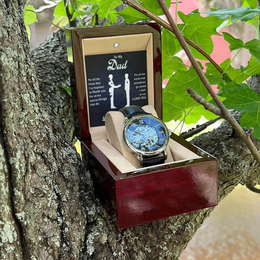 To My Dad Men's Opens Face Mechanical Watch Gift-[Heartfelt Family Gift]