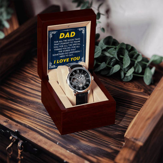 To My Dad Openwork Watch Gift