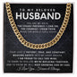 To My Husband Cuban Link Chain Gift