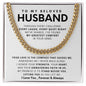 To My Husband Cuban Link Chain Gift