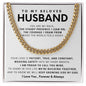 To My Husband Cuban Link Chain Gift