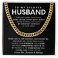 To My Husband Cuban Link Chain Gift