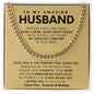 To My Husband Cuban Link Chain Gift