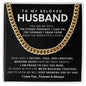 To My Husband Cuban Link Chain Gift