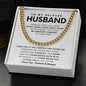 To My Husband Cuban Link Chain Gift
