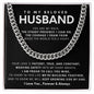 To My Husband Cuban Link Chain Gift