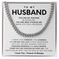 To My Husband Cuban Link Chain Gift