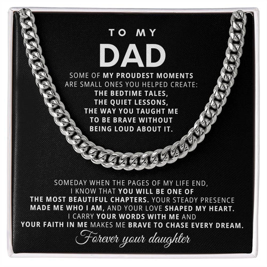 Dad Cuban Link Chain Necklace Gift from Daughter