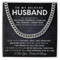To My Husband Cuban Link Chain Gift