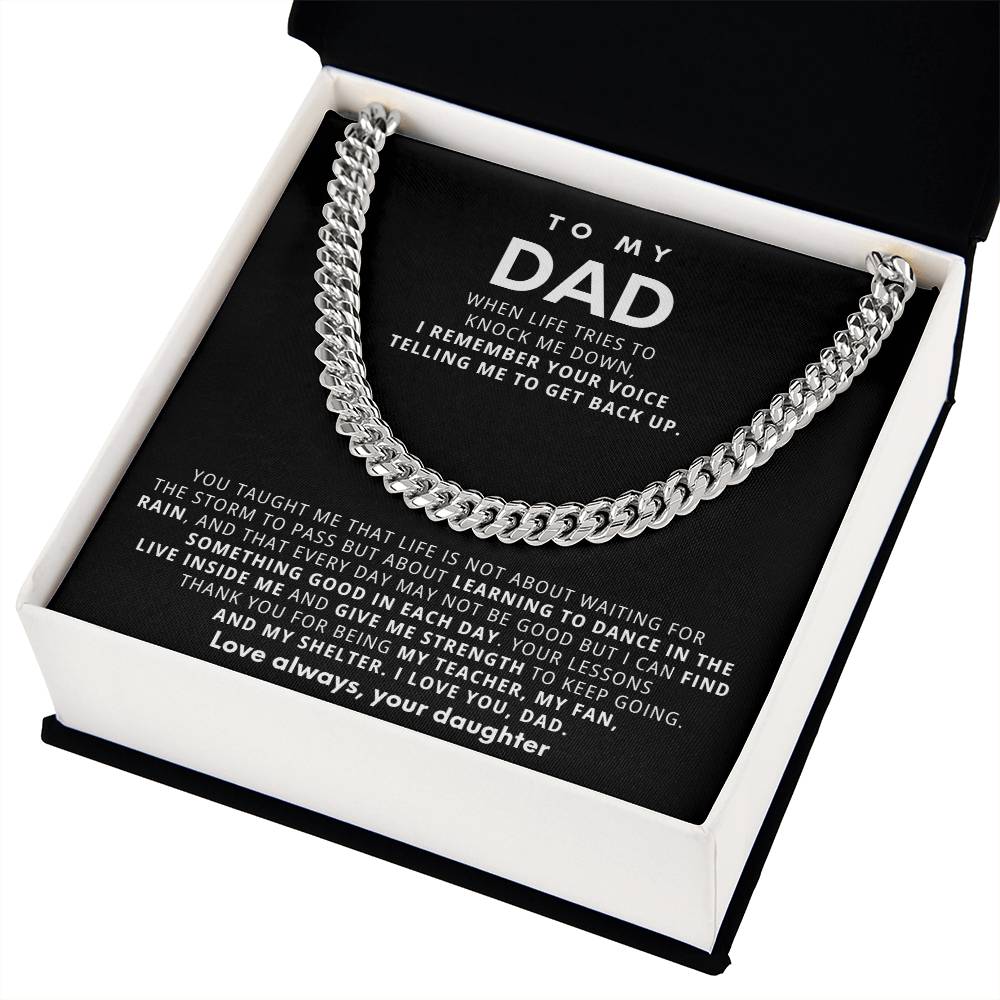 Dad Cuban Link Chain Necklace Gift from Daughter