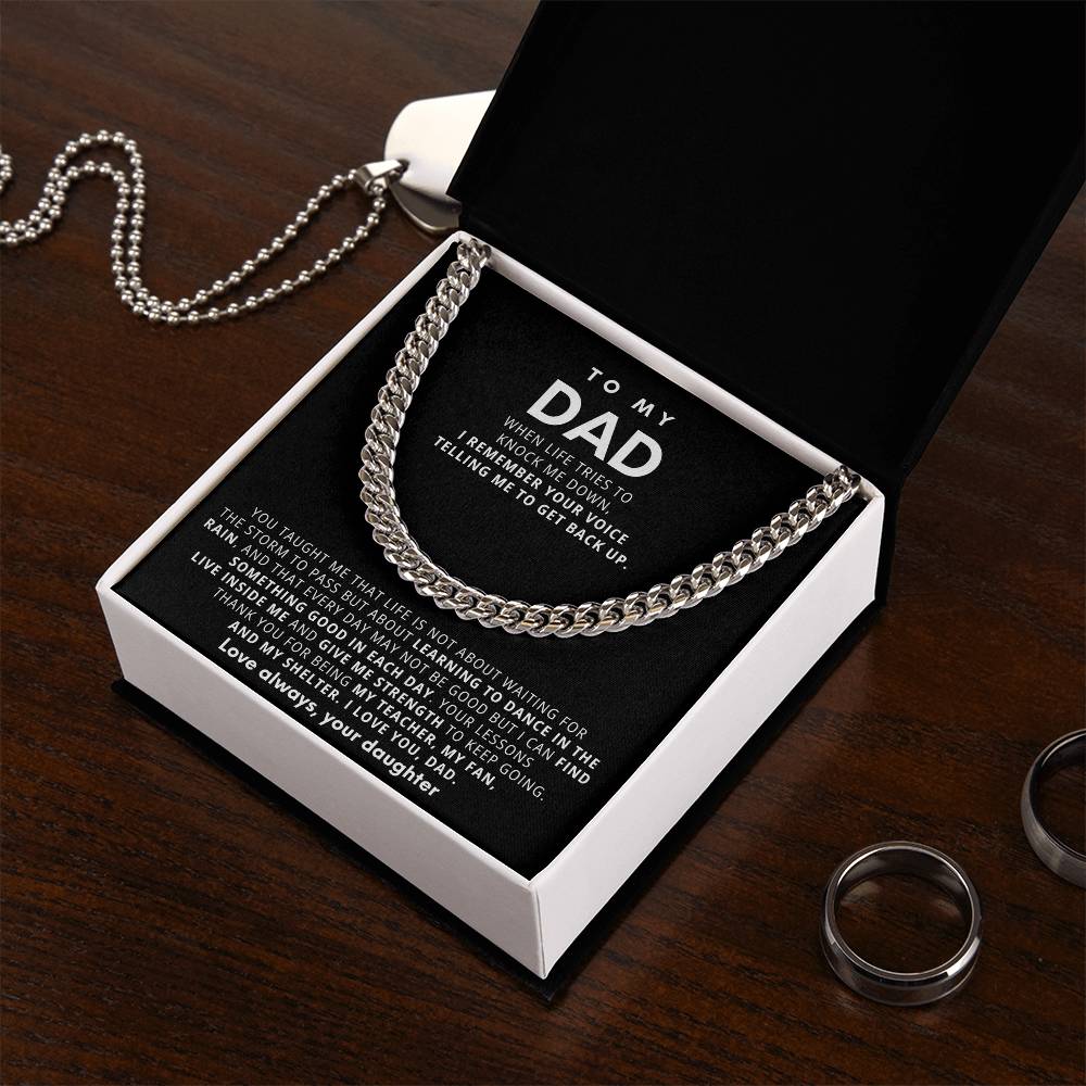 Dad Cuban Link Chain Necklace Gift from Daughter