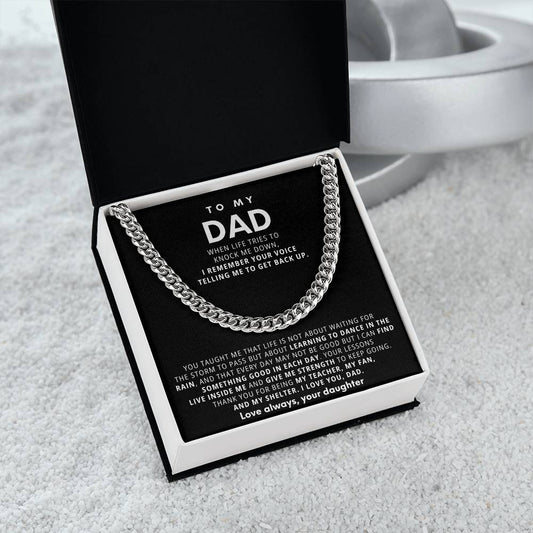 Dad Cuban Link Chain Necklace Gift from Daughter