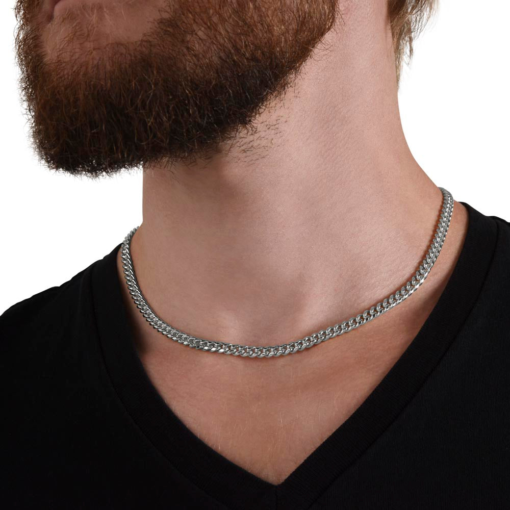 Dad Cuban Link Chain Necklace Gift from Daughter