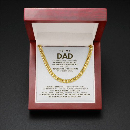 Dad Cuban Link Chain Necklace Gift