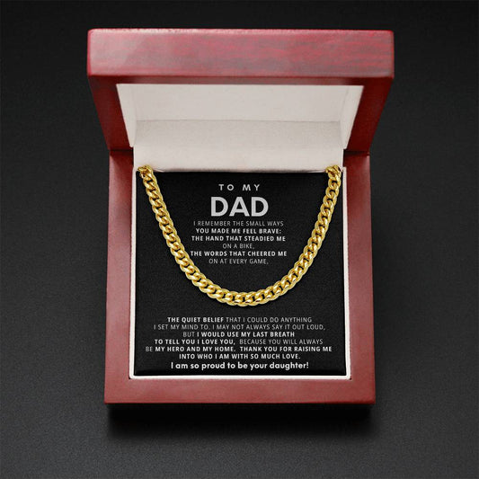 Dad Cuban Link Chain Necklace Gift from Daughter