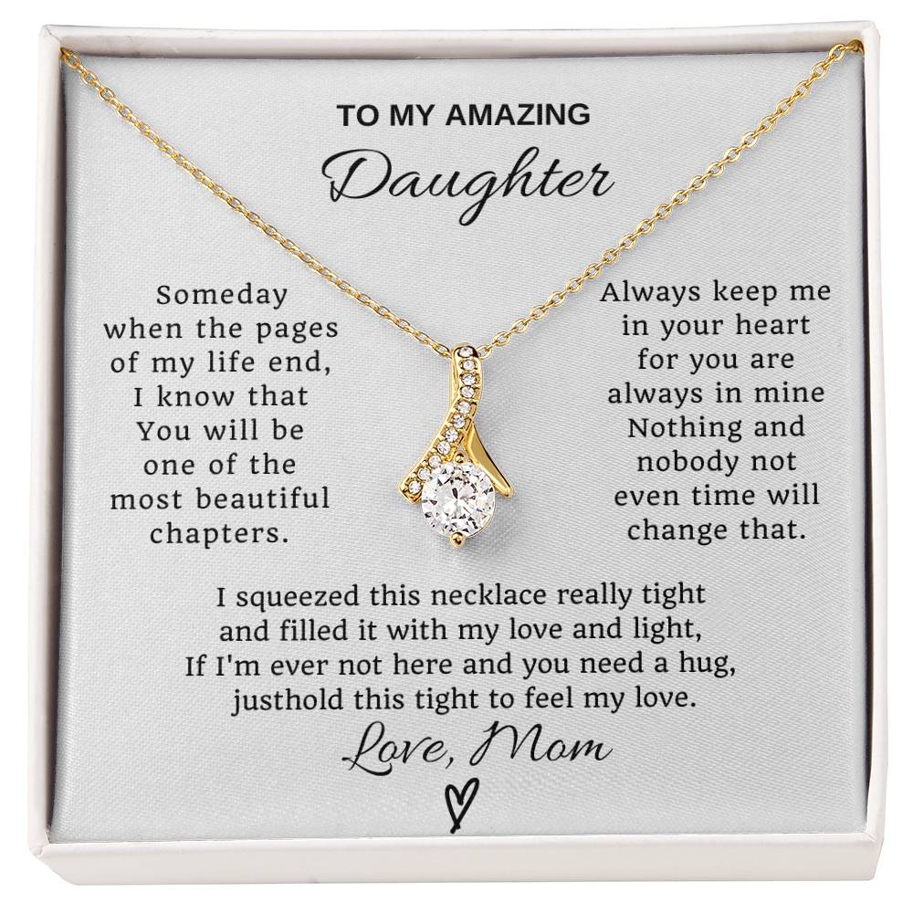 To My Daughter Petite Ribbon Necklace