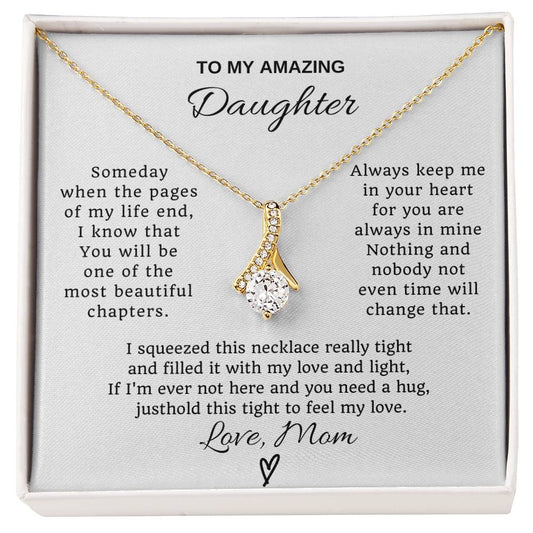 To My Daughter Petite Ribbon Necklace