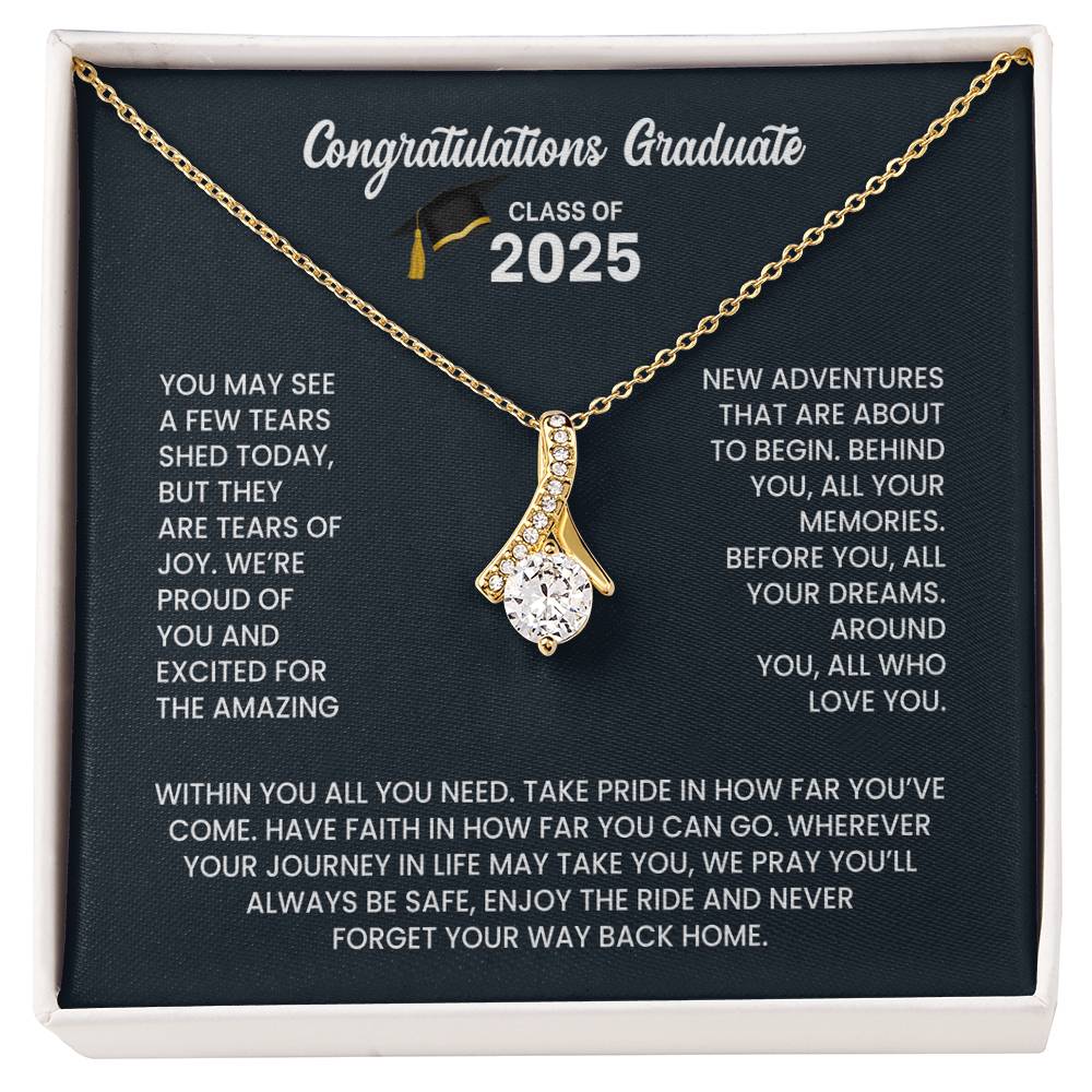 Class of 2026 Graduation Necklace  Gift Petite Ribbon
