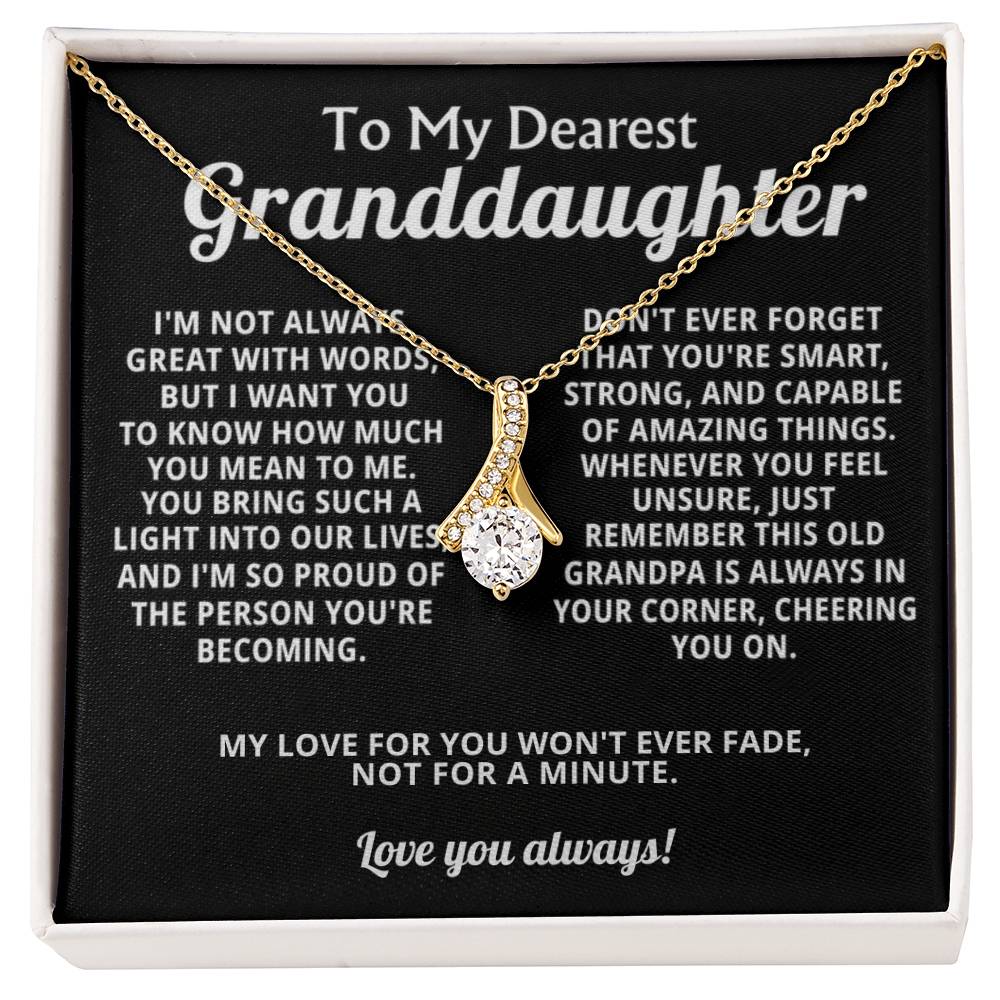 Granddaughter Petite Ribbon Necklace
