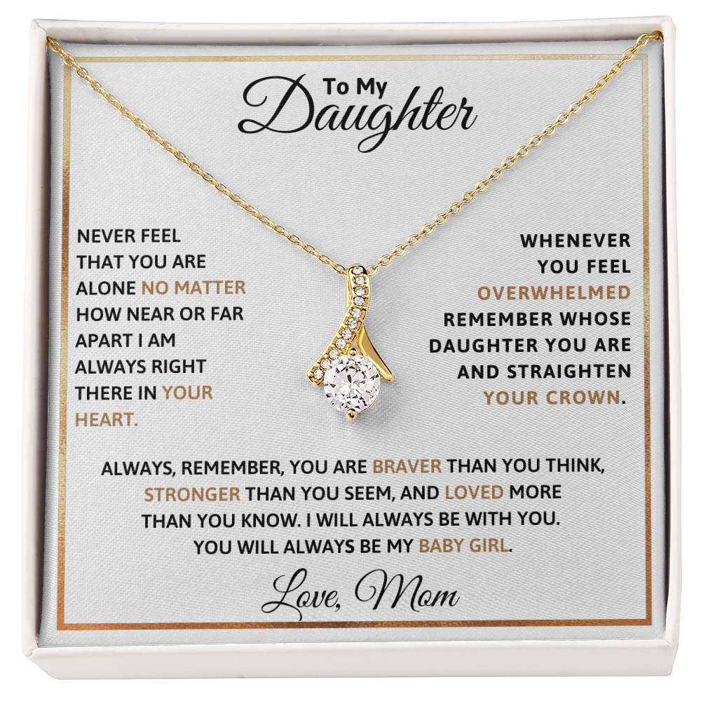 To My Daughter Petite Ribbon Necklace