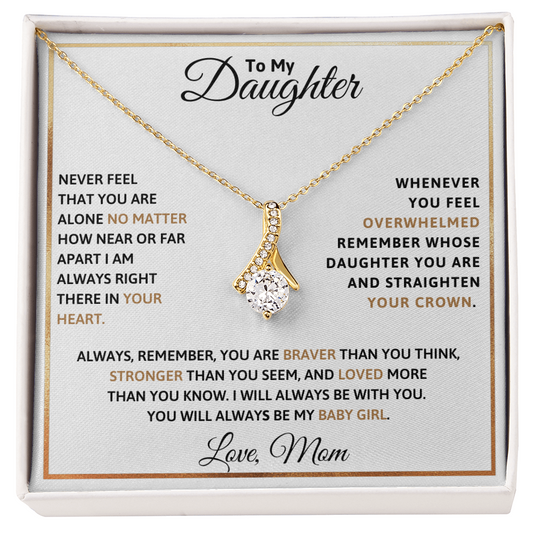 To My Daughter Petite Ribbon Necklace