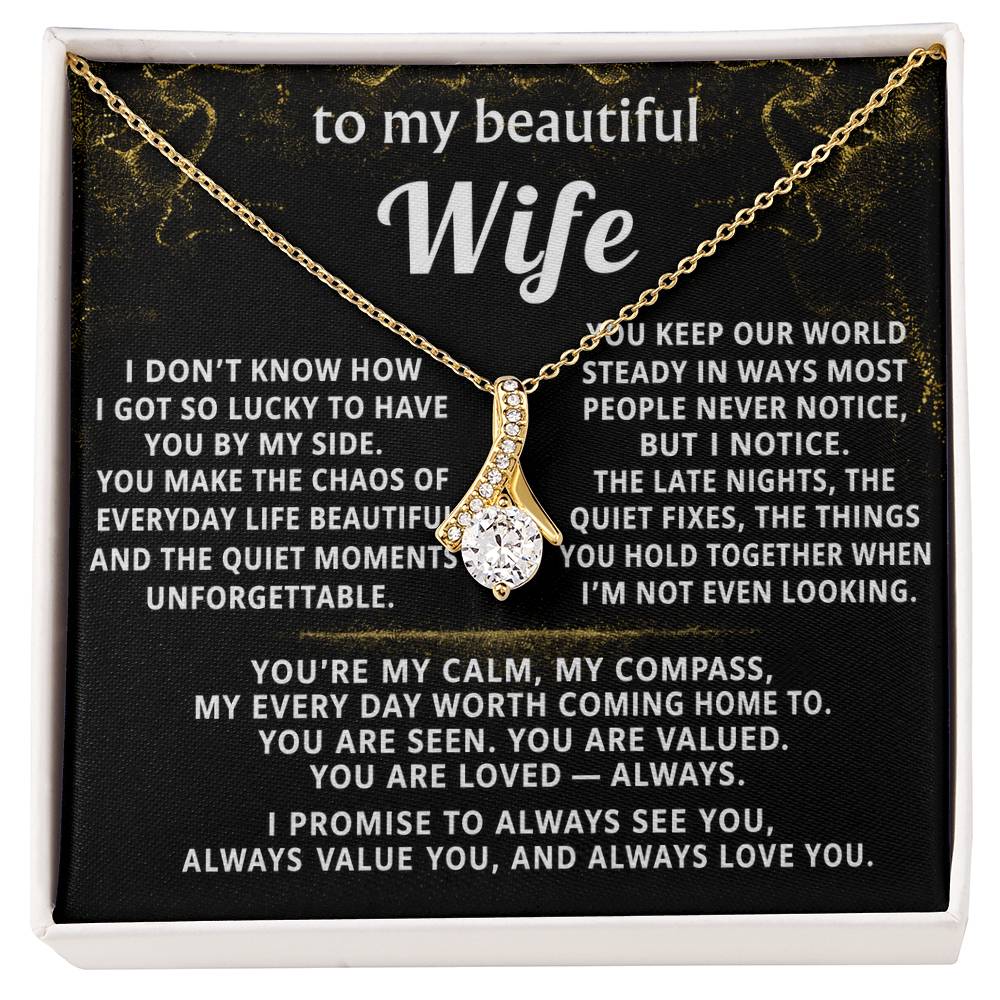 To My Wife Alluring Beauty Necklace Gift