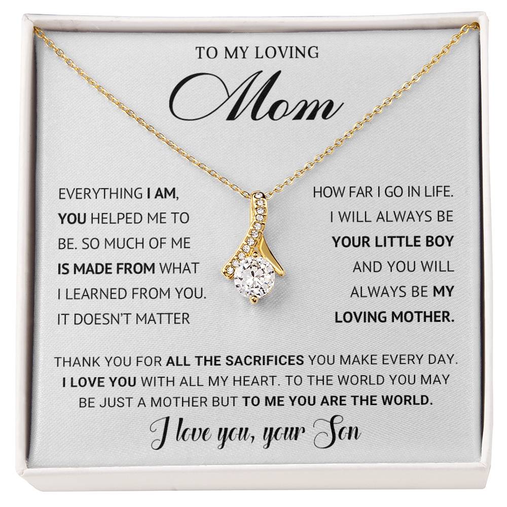 Mom Petite Ribbon Necklace