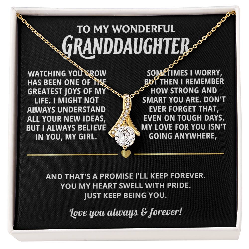 Granddaughter Petite Ribbon Necklace