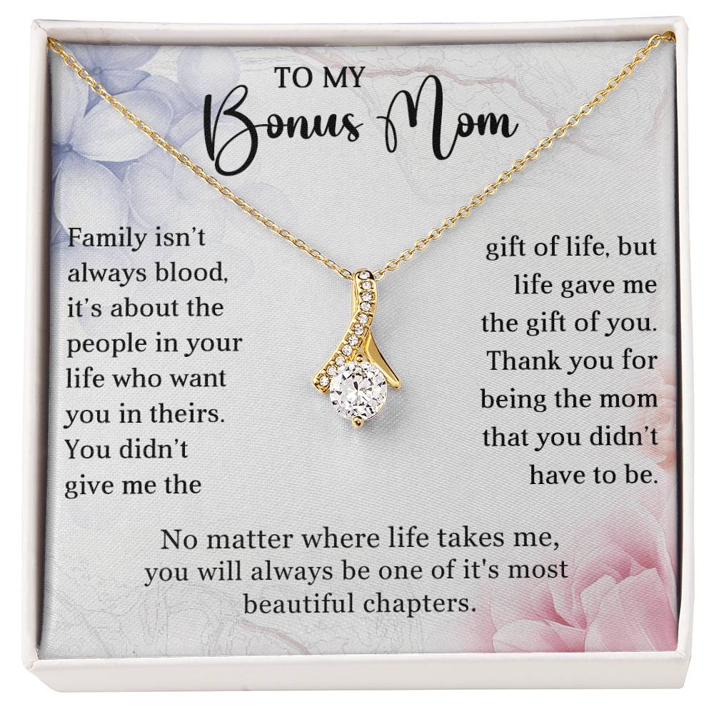 Bonus Mom Petite Ribbon Necklace