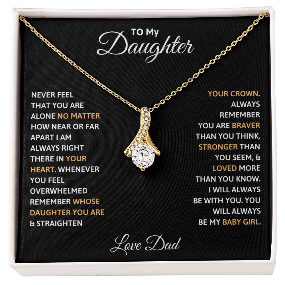 To My Daughter Petite Ribbon Necklace