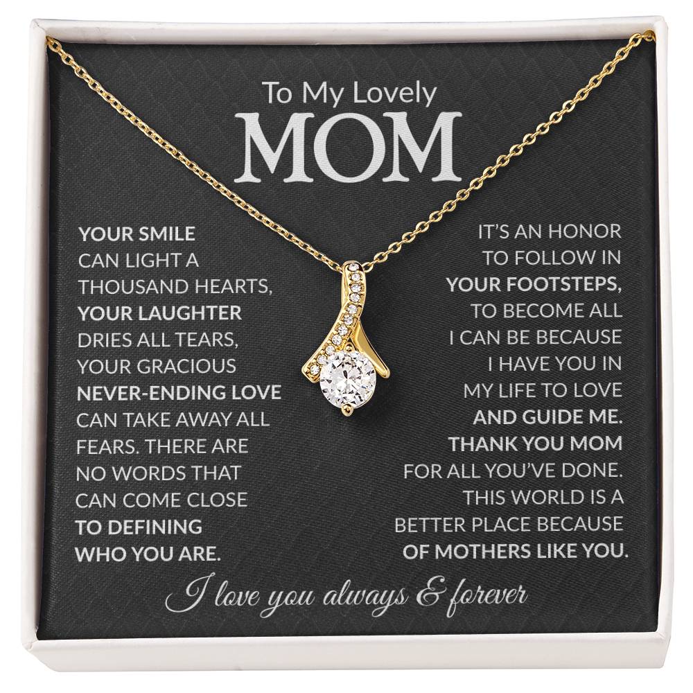 Mom Petite Ribbon Necklace Gift