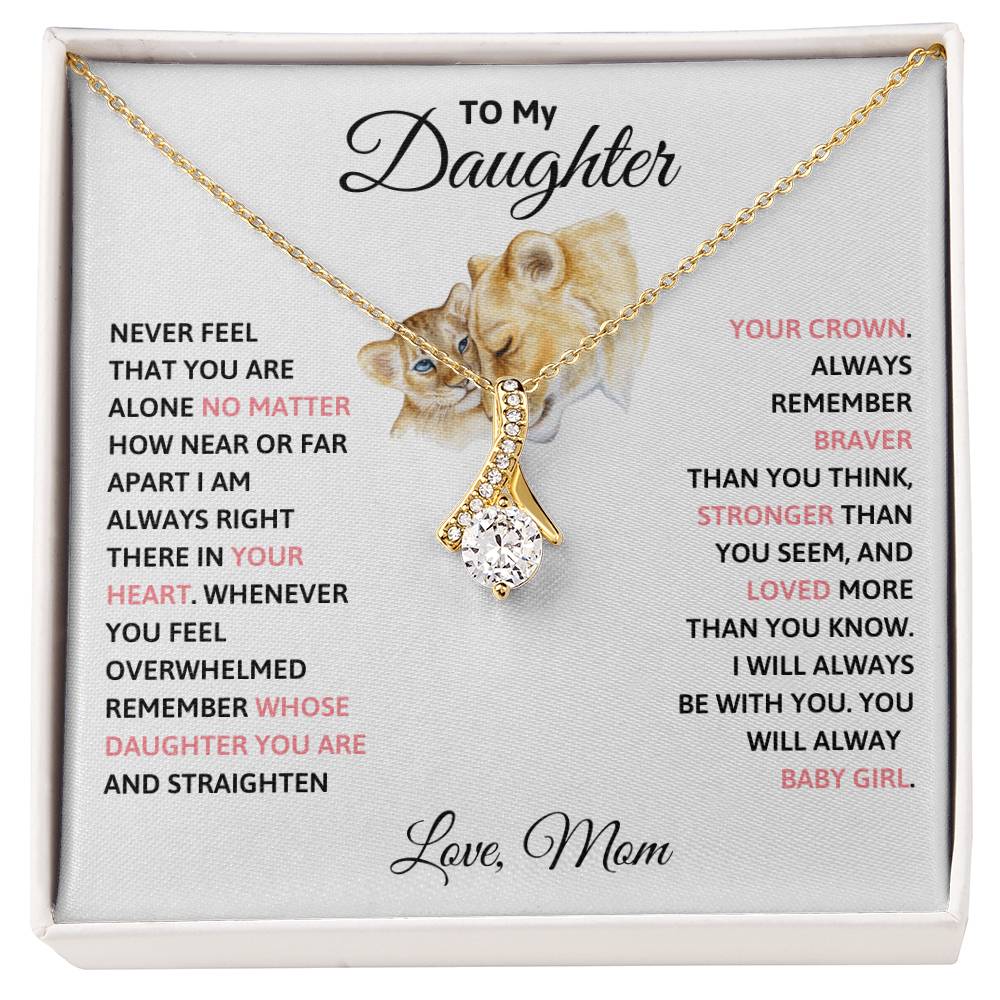 To My Daughter Petite Ribbon Necklace