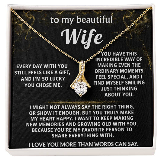 To My Wife Alluring Beauty Necklace Gift