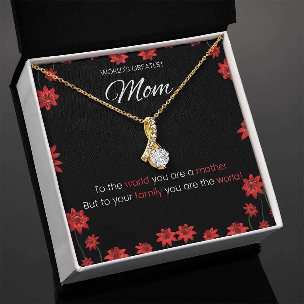 Worlds Greatest Mom Beauty Necklace Alluring  Timeless Pendant for Moms-[Heartfelt Family Gift]