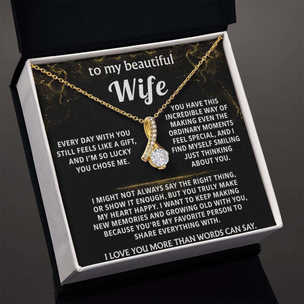To My Wife Alluring Beauty Necklace Gift