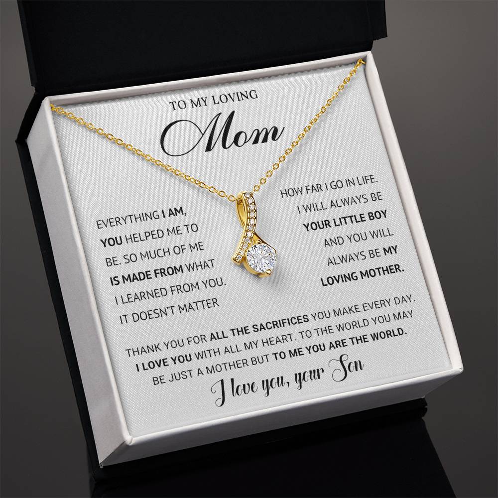 Mom Petite Ribbon Necklace