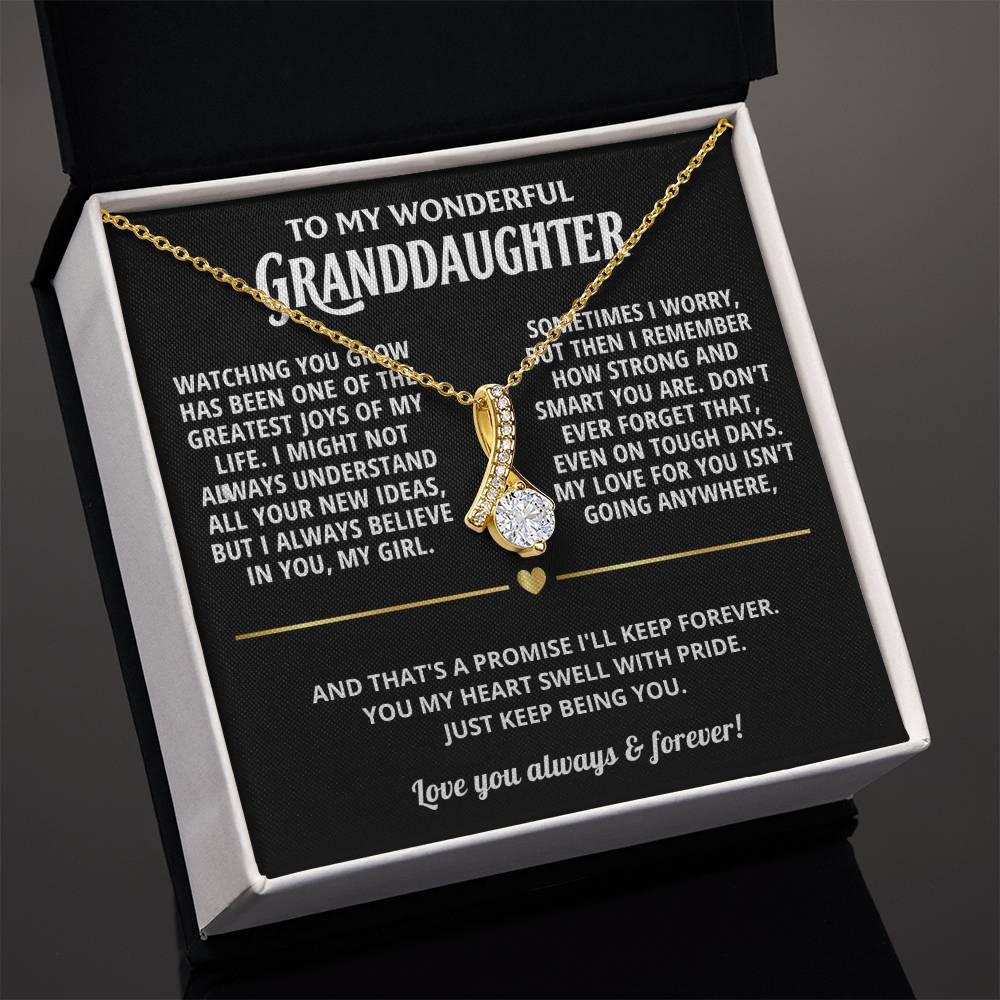 Granddaughter Petite Ribbon Necklace