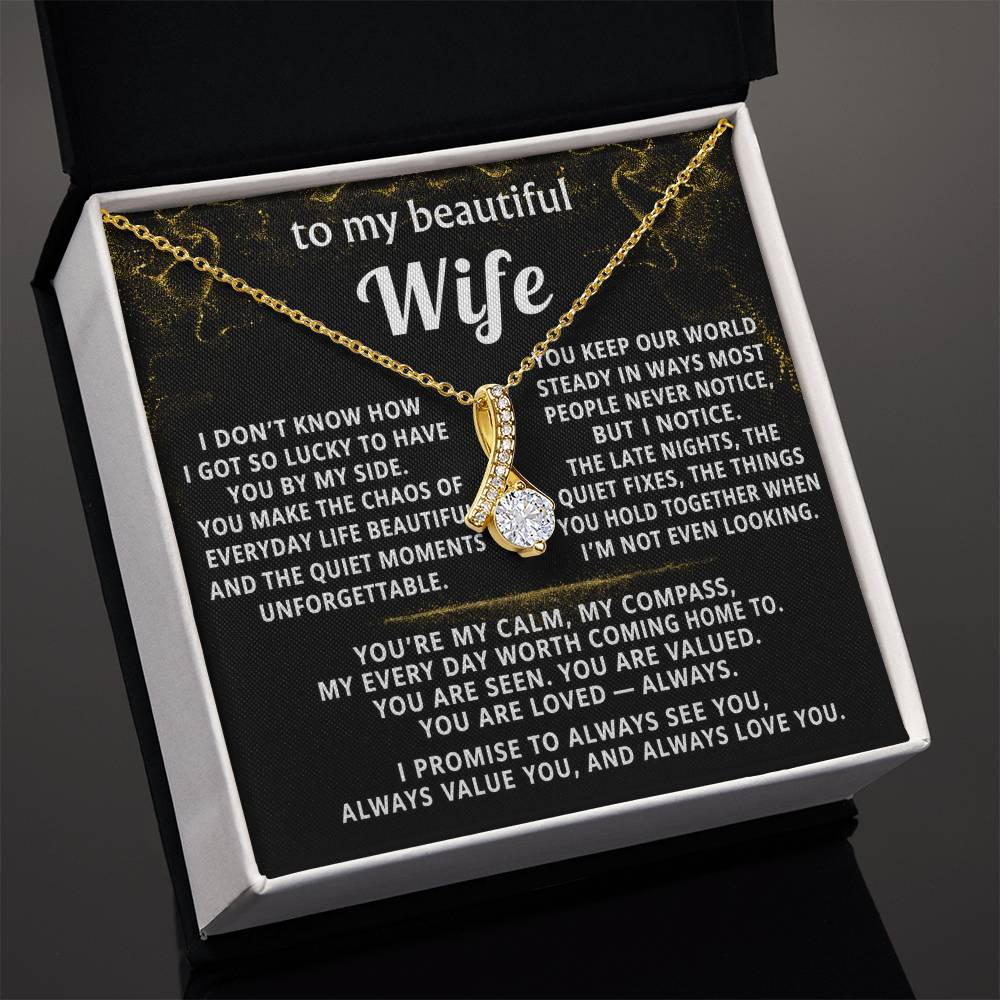 To My Wife Alluring Beauty Necklace Gift
