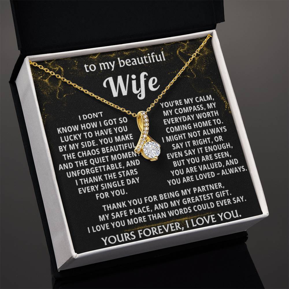 To My Wife Alluring Beauty Necklace Gift