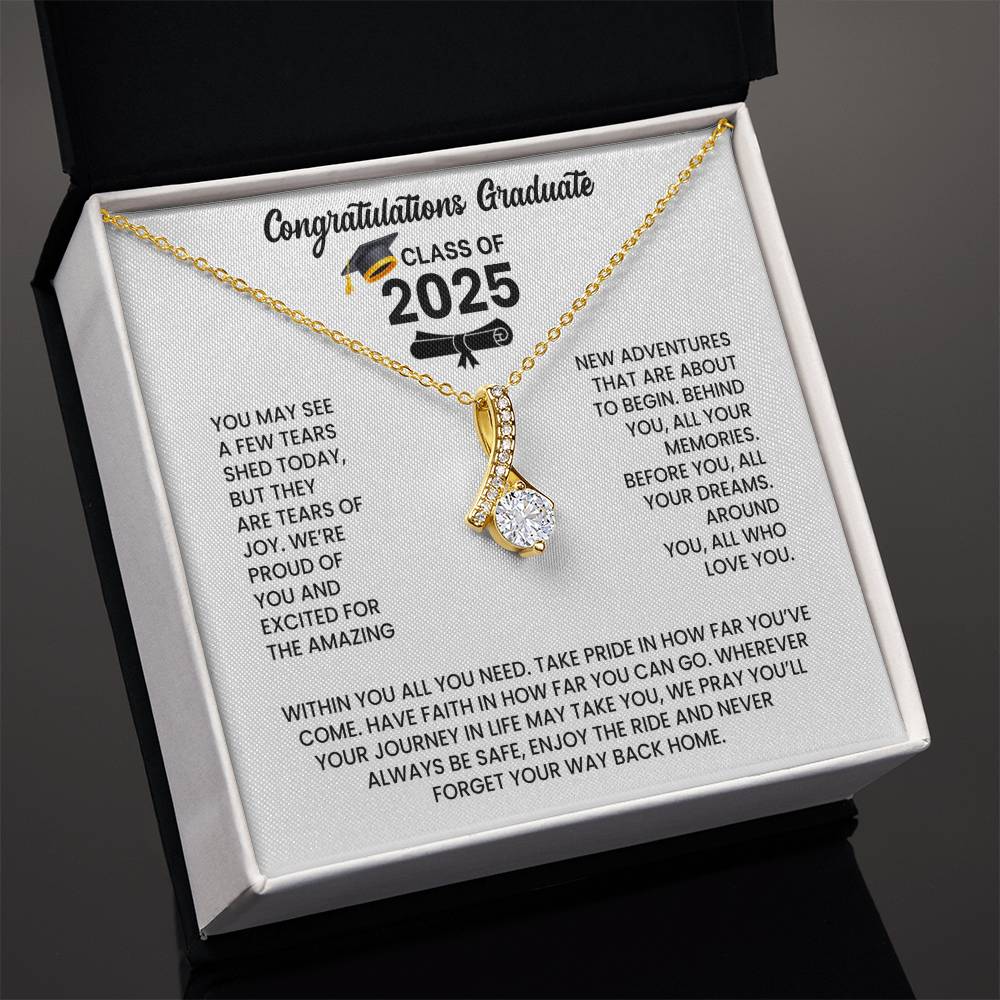 Class of 2026 Graduation Necklace  Gift Petite Ribbon