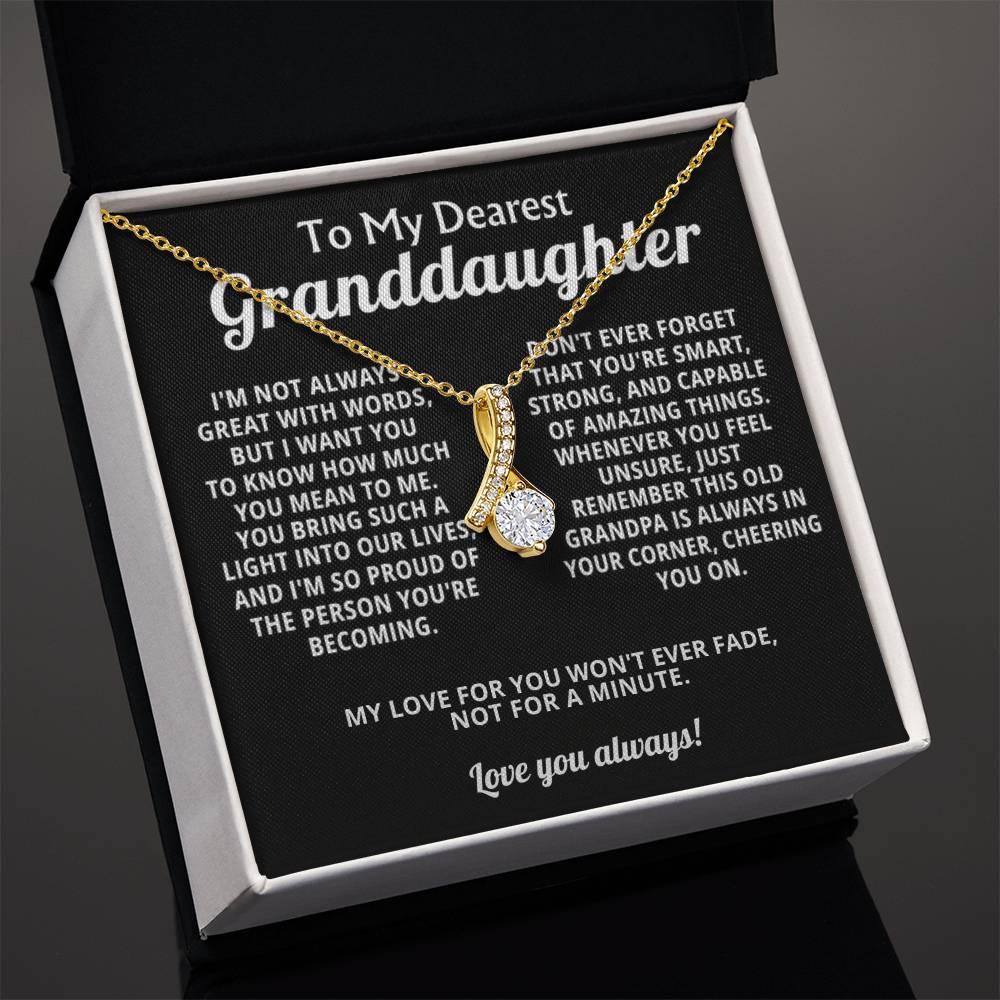 Granddaughter Petite Ribbon Necklace