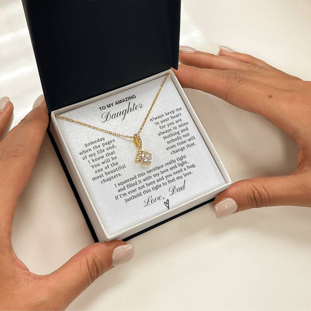 To My Daughter Petite Ribbon Necklace