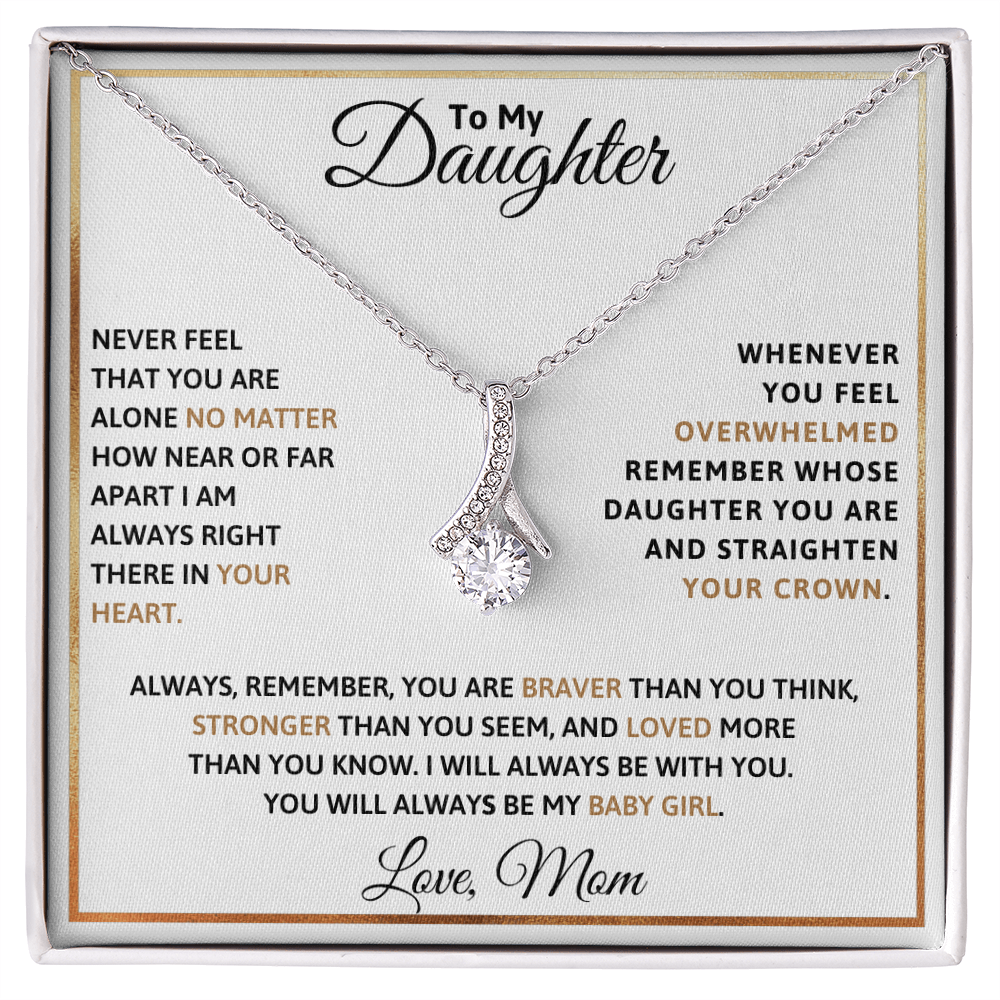To My Daughter Petite Ribbon Necklace