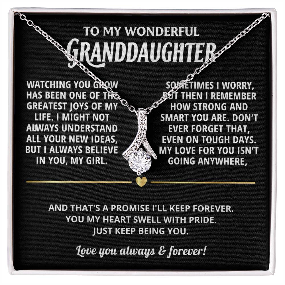 Granddaughter Petite Ribbon Necklace