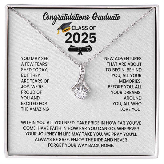 Class of 2026 Graduation Necklace  Gift Petite Ribbon