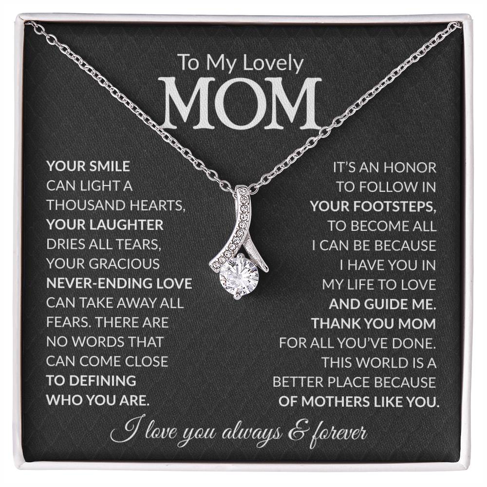 Mom Petite Ribbon Necklace Gift