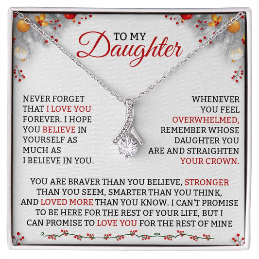 Daughters Christmas Gift To My Daughter Necklace from Mom-[Heartfelt Family Gift]