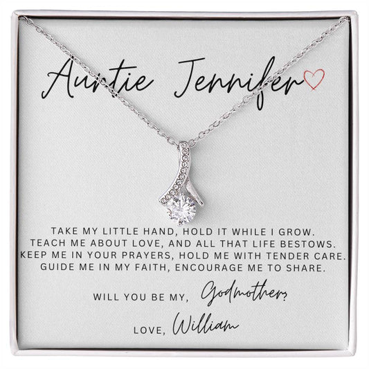 Personalized Will You Be My Godmother Alluring Beauty Necklace-[Heartfelt Family Gift]