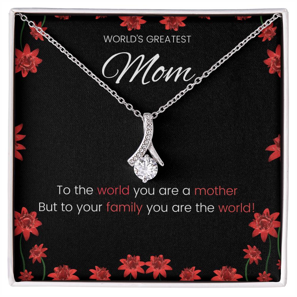 Worlds Greatest Mom Beauty Necklace Alluring  Timeless Pendant for Moms-[Heartfelt Family Gift]